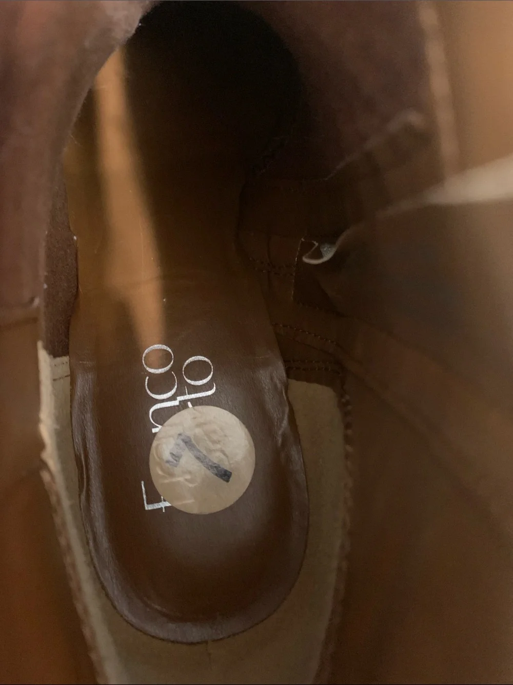 Franco Sarto cream leather